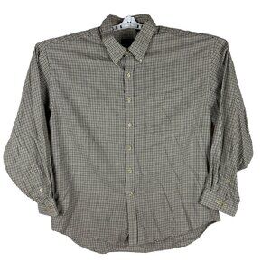 Van Heusen Men's Long Sleeve Button-Down Shirt XXL Plaid Brown/Black